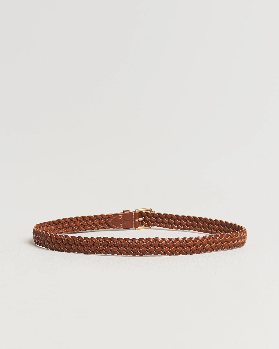 Herre | Belter | Ralph Lauren Purple Label | Braided Belt Brown Calf