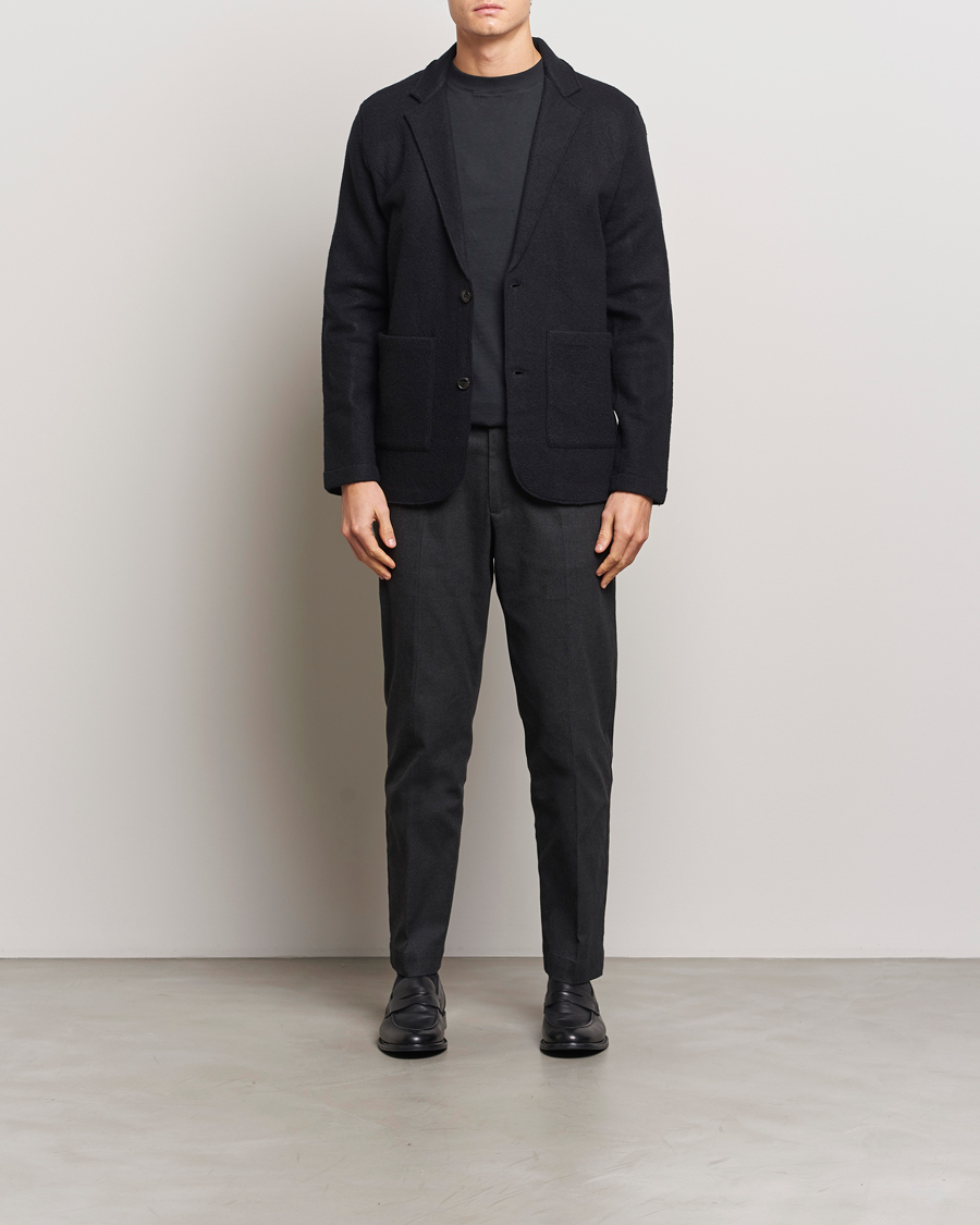 Herre | Bukser | NN07 | Billie Brushed Drawstring Trousers Black Melange