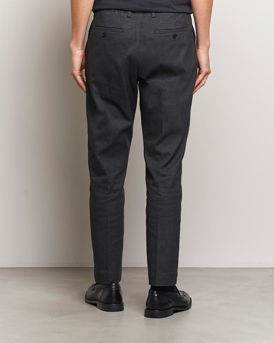 Herre | Bukser | NN07 | Billie Brushed Drawstring Trousers Black Melange