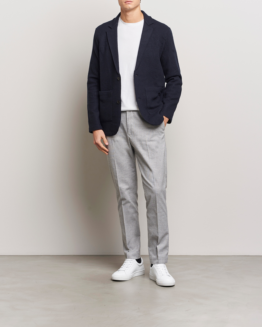 Herre | Bukser | NN07 | Billie Brushed Drawstring Trousers Light Grey Melange
