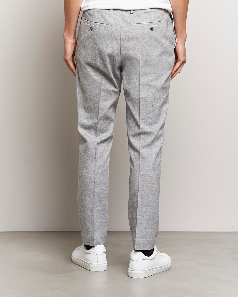 Herre | Bukser | NN07 | Billie Brushed Drawstring Trousers Light Grey Melange