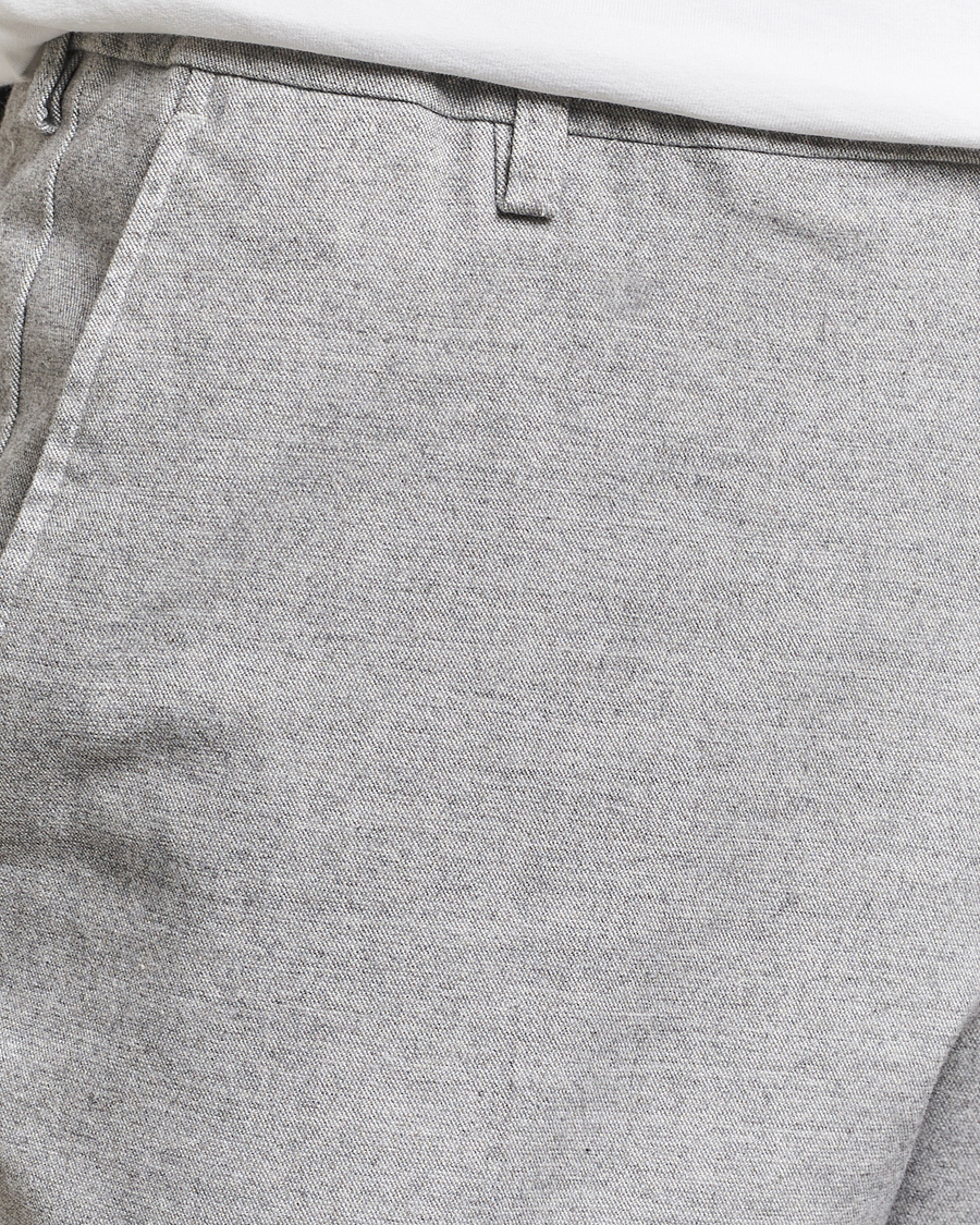 Herre | Bukser | NN07 | Billie Brushed Drawstring Trousers Light Grey Melange