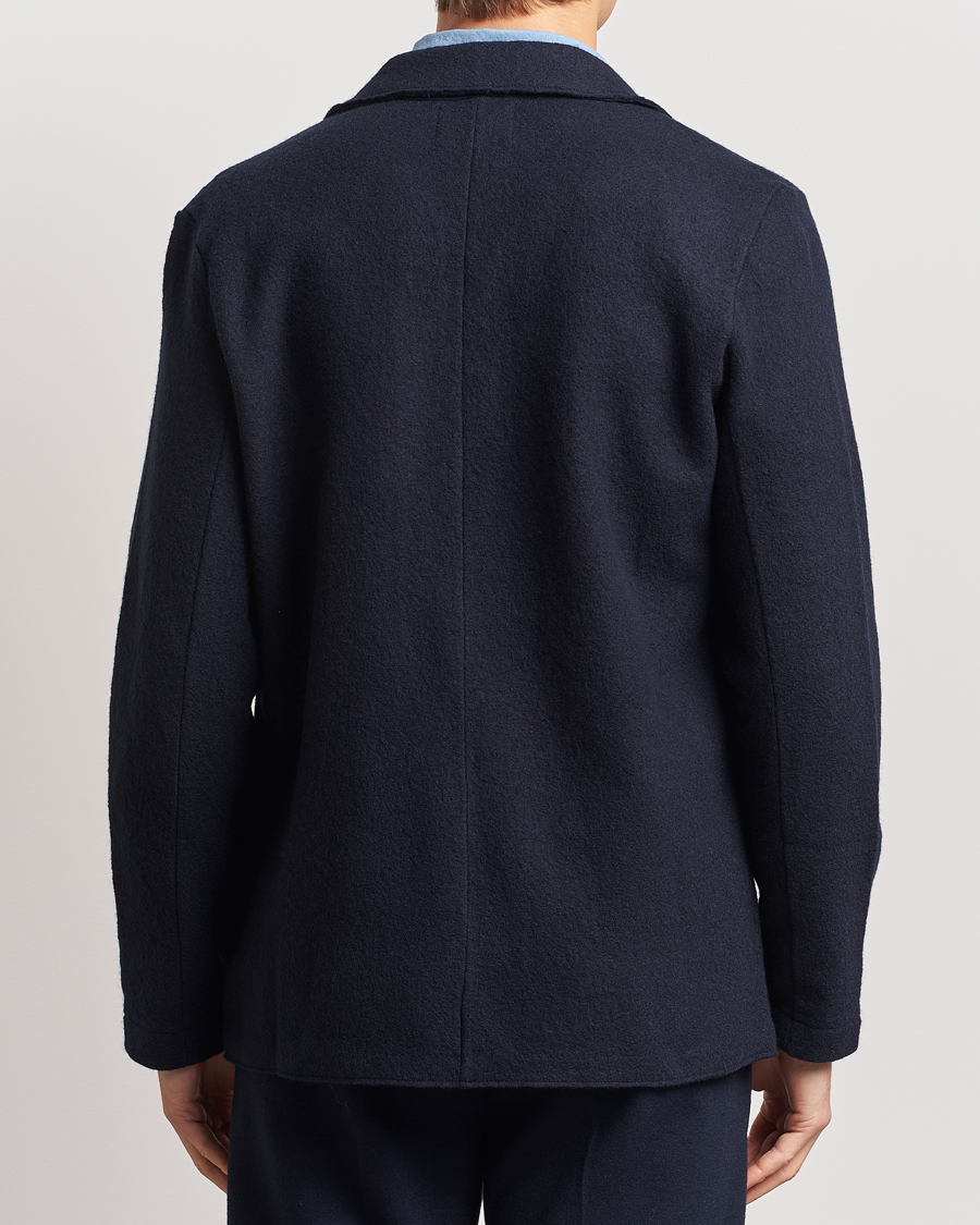 Herre | Dressjakker | NN07 | Boiled Wool Knitted Blazer Navy Blue