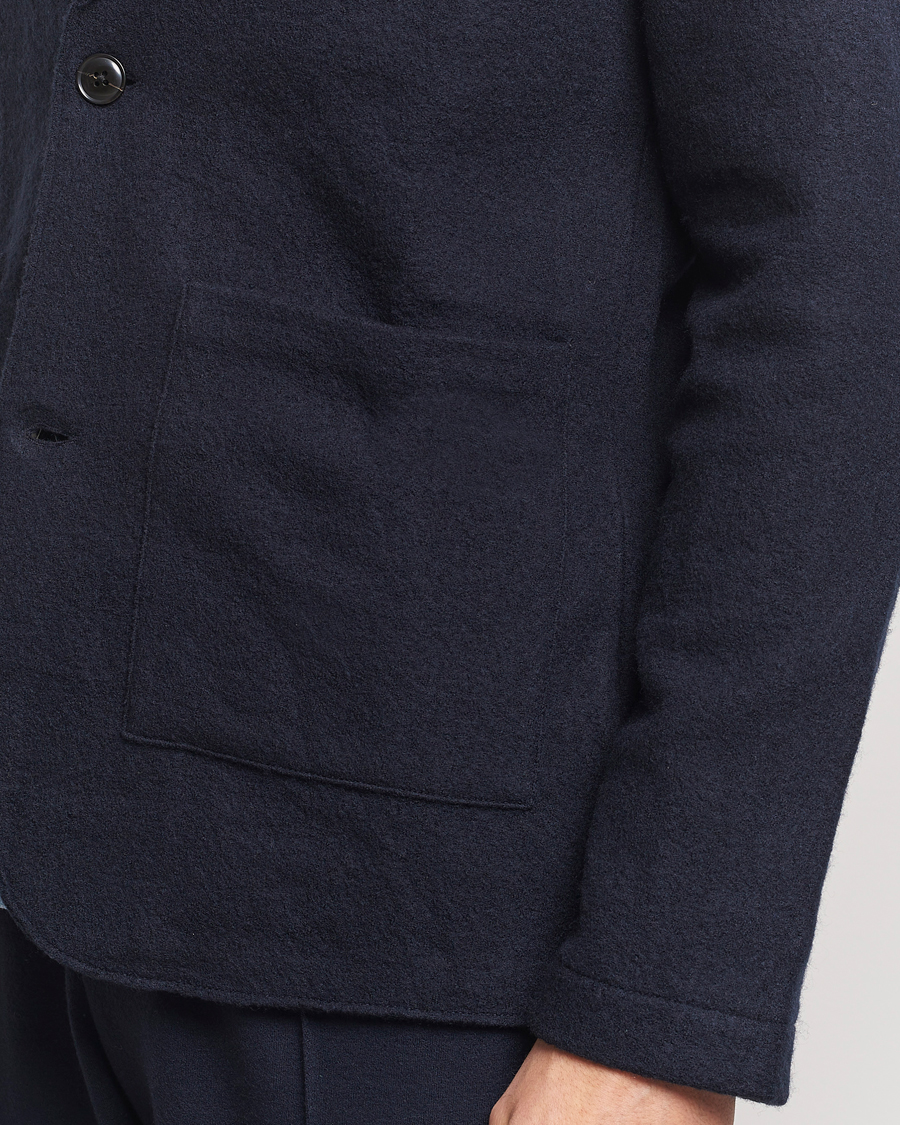 Herre | Dressjakker | NN07 | Boiled Wool Knitted Blazer Navy Blue