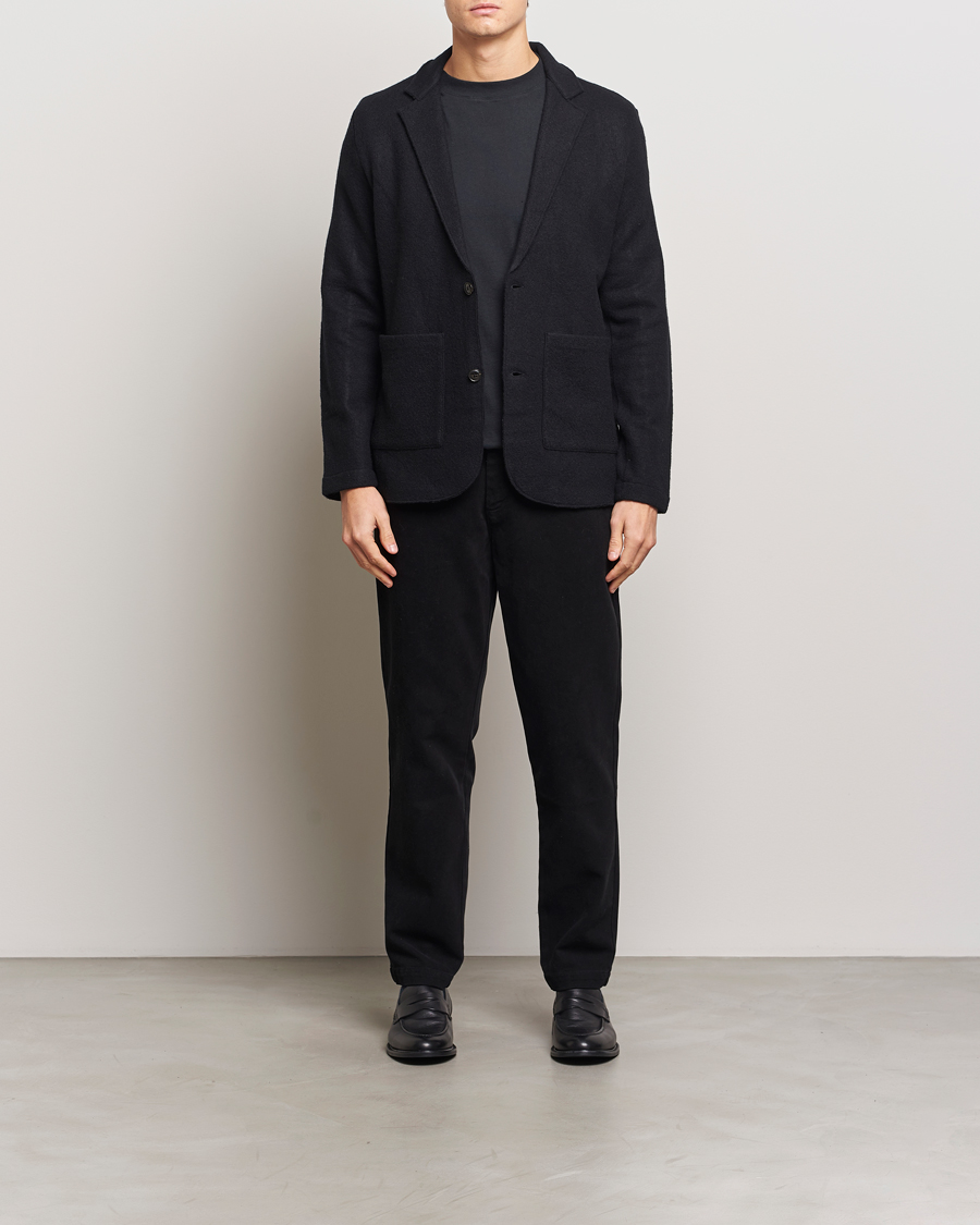 Herre | Dressjakker | NN07 | Boiled Wool Knitted Blazer Black