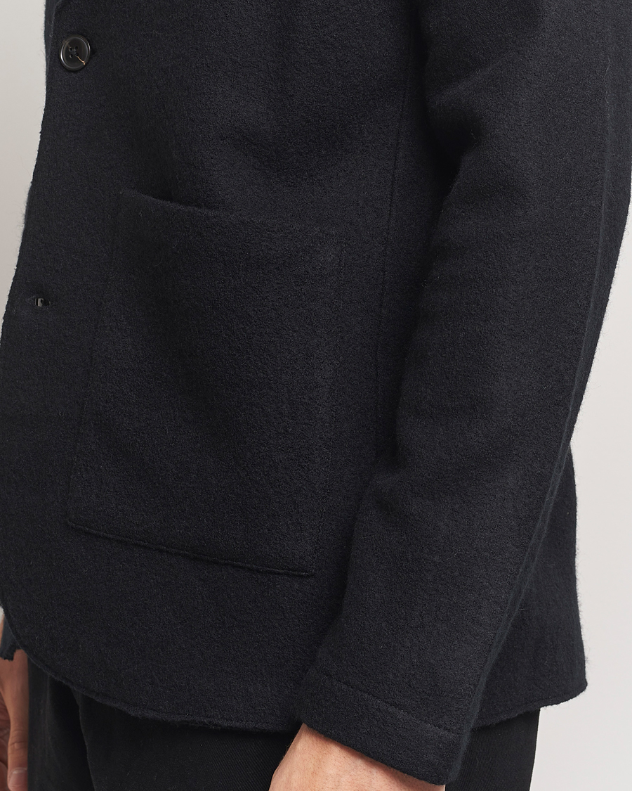 Herre | Dressjakker | NN07 | Boiled Wool Knitted Blazer Black