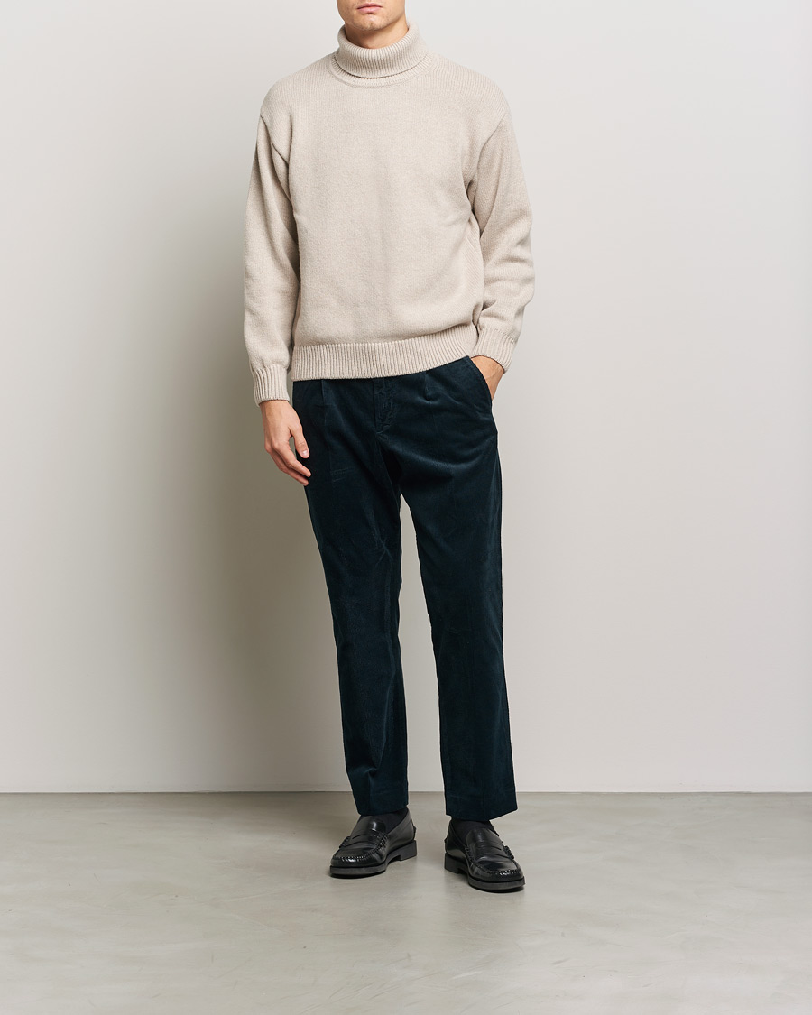 Herre | Bukser | NN07 | Bill Pleated Corduroy Pants Navy Blue