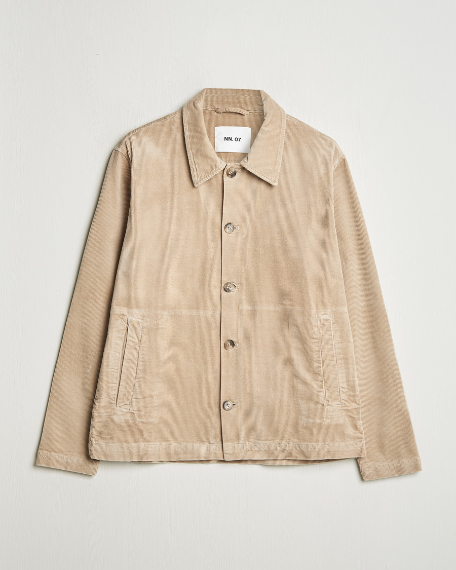 Herre | Skjorter | NN07 | Zander Corduroy Overshirt White Peppar