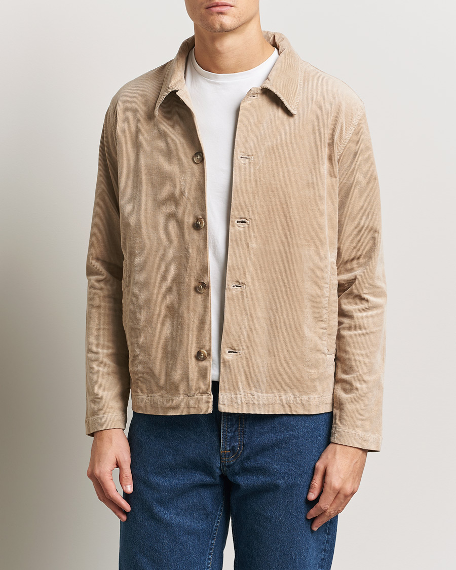 Herre | Skjorter | NN07 | Zander Corduroy Overshirt White Peppar