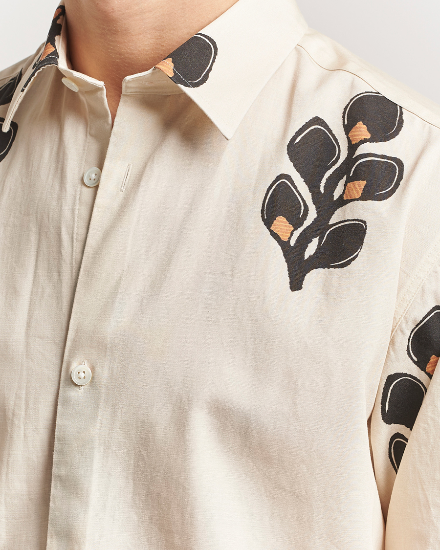 Herre | Skjorter | NN07 | Freddy Printed Cotton/Lyocell Shirt Ivory