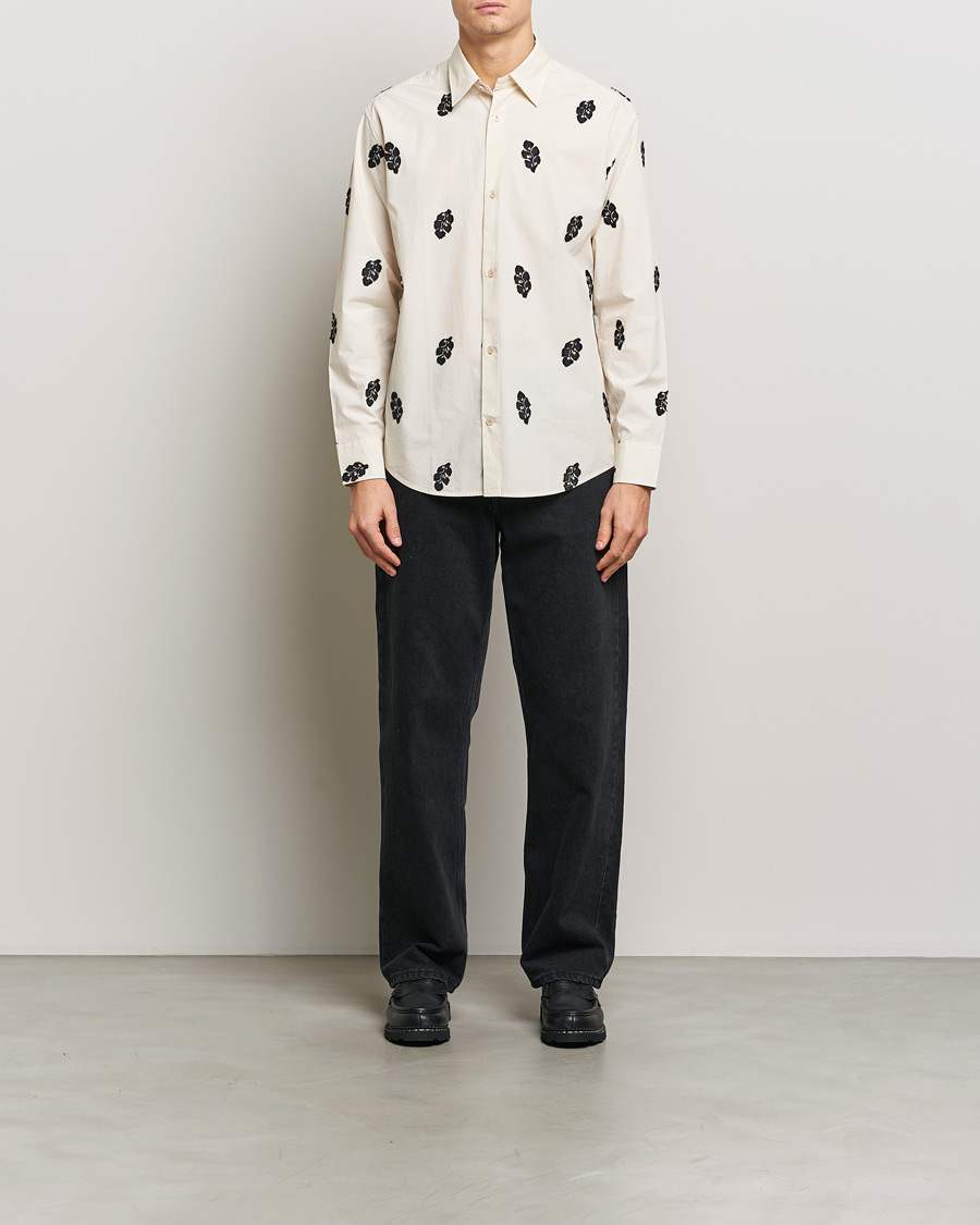 Herre | Skjorter | NN07 | Freddy Printed Cotton Shirt Ivory
