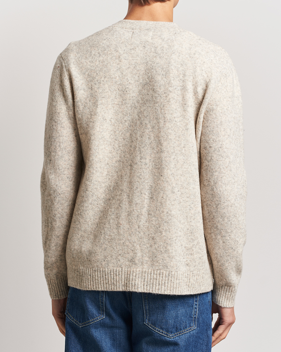 Herre | Gensere | NN07 | John Wool Knitted Cardigan White Peppar