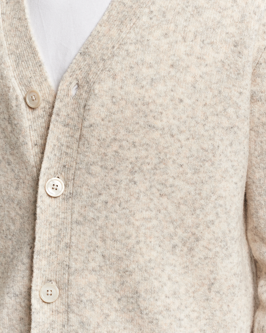 Herre | Gensere | NN07 | John Wool Knitted Cardigan White Peppar