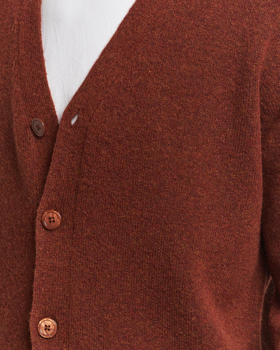 Herre | Gensere | NN07 | John Wool Knitted Cardigan Rust Red