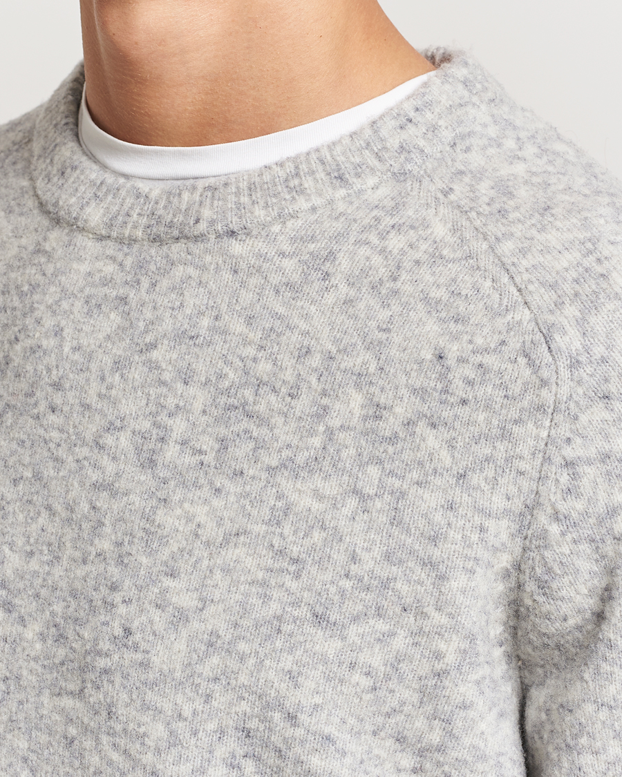 Herre | Gensere | NN07 | John Wool Knitted Sweater Medium Grey Melange