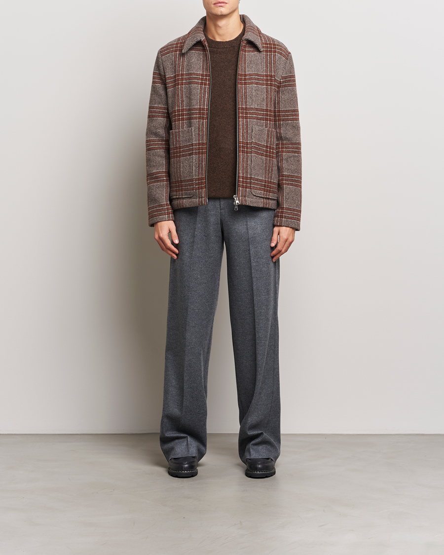Herre | Jakker | NN07 | Gael Wool Checked Jacket Grey/Red