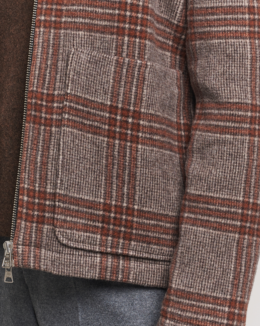 Herre | Jakker | NN07 | Gael Wool Checked Jacket Grey/Red