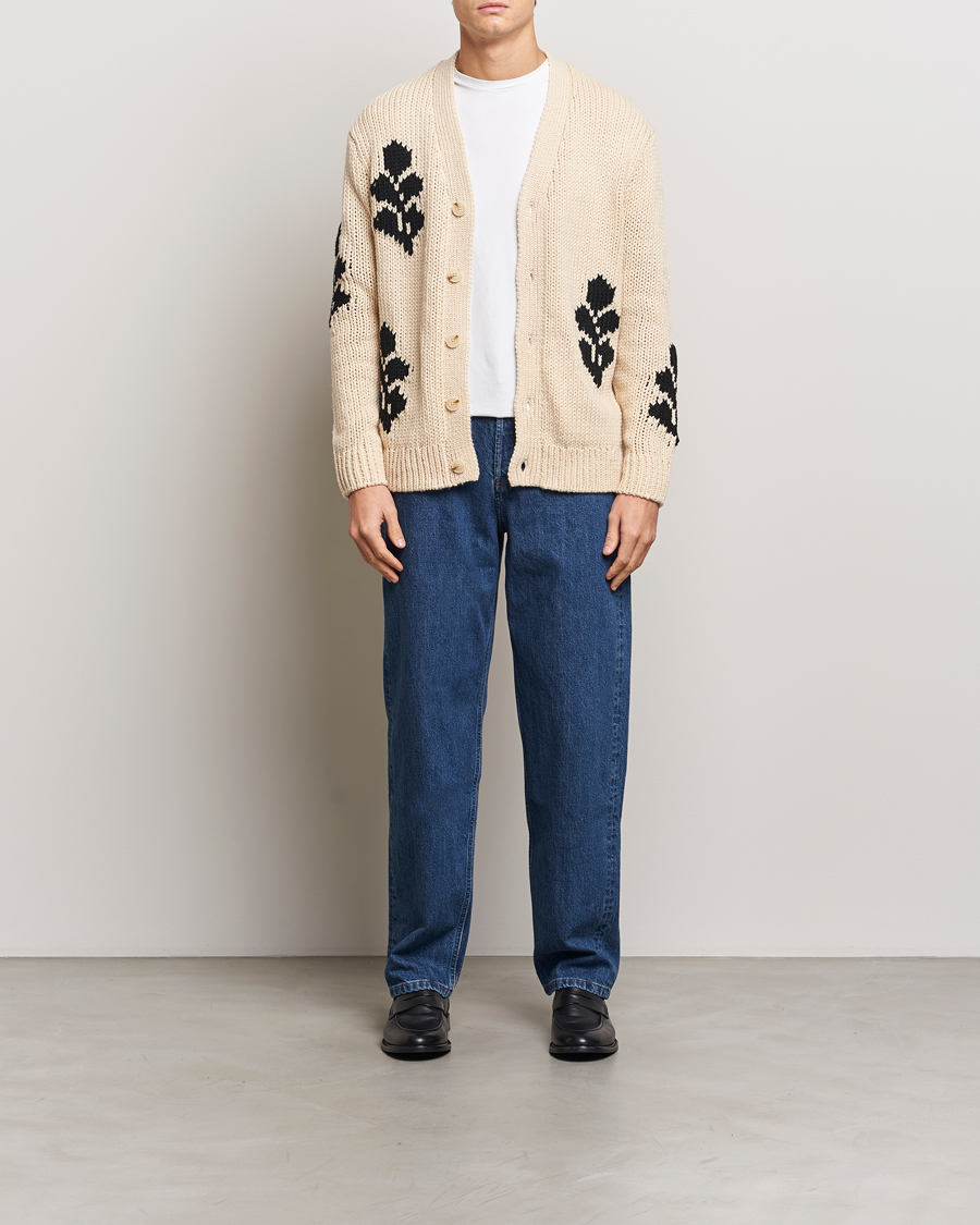 Herre | Gensere | NN07 | Mika Knitted Leaf Cardigan Ecru