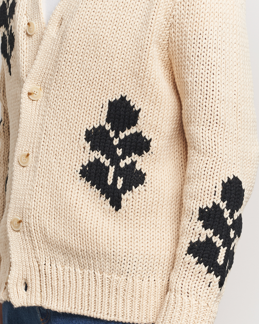 Herre | Gensere | NN07 | Mika Knitted Leaf Cardigan Ecru