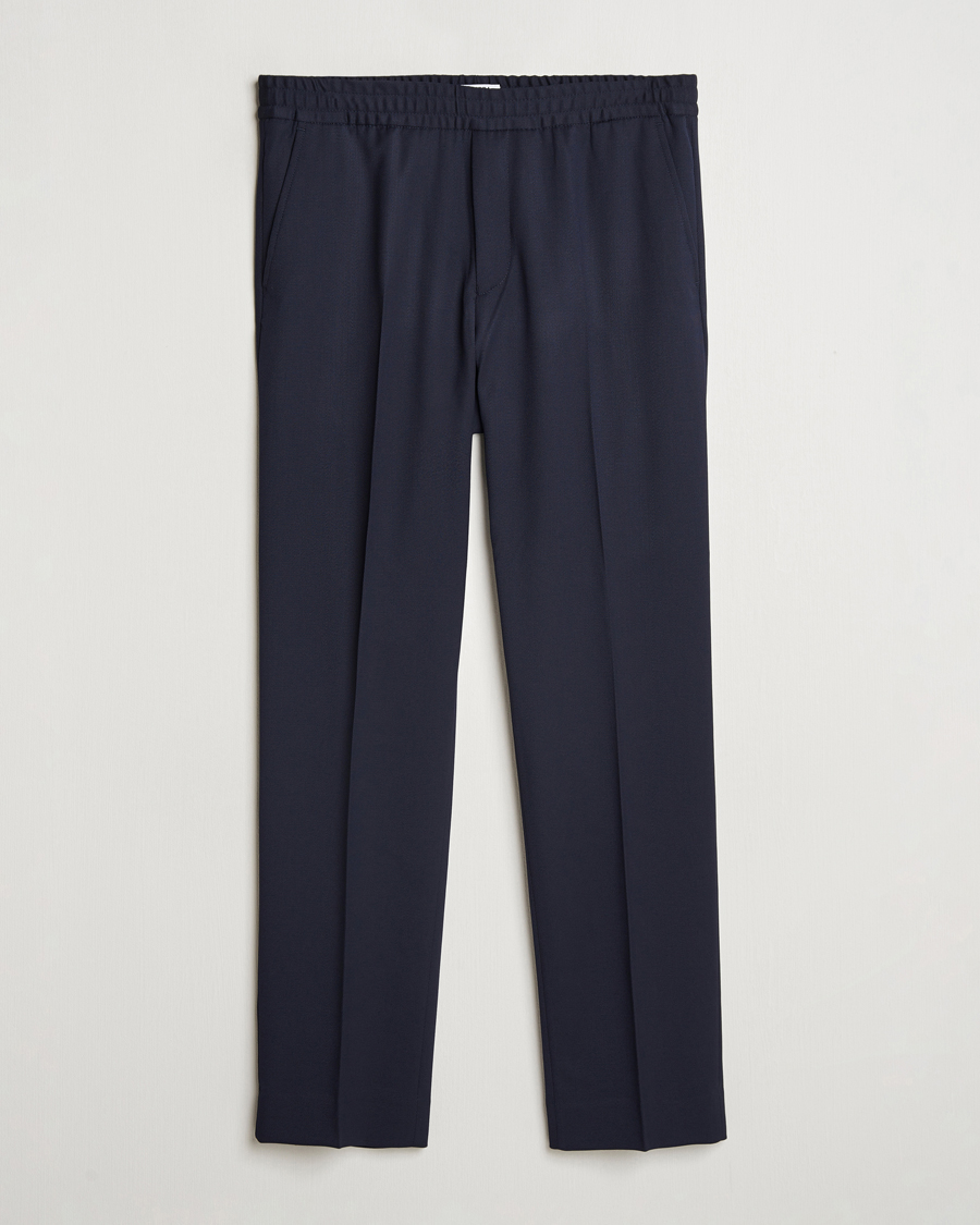 Herre | Bukser | Filippa K | Theo Relaxed Wool Trousers Navy