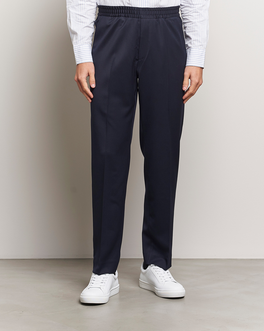 Herre | Bukser | Filippa K | Relaxed Terry Wool Trousers Navy