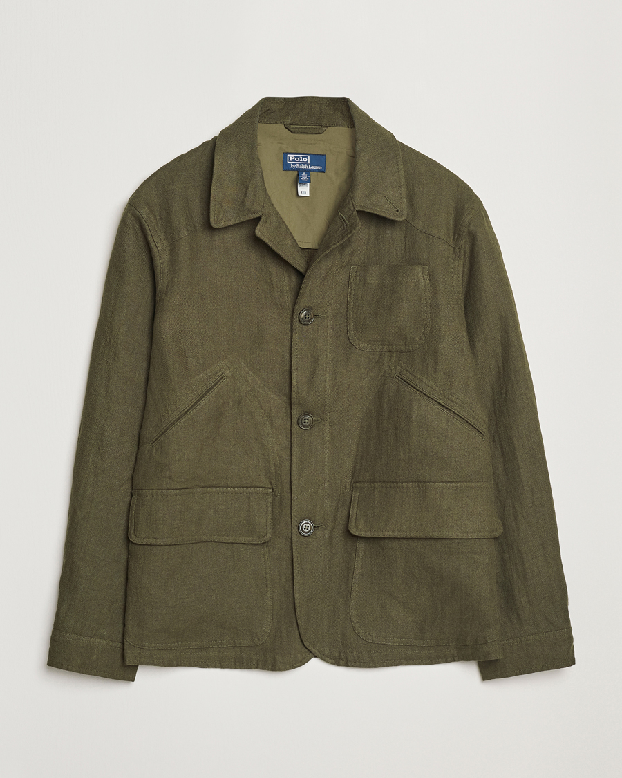 Herre | Jakker | Polo Ralph Lauren | Linen Herringbone Field Jacket Ranger Green