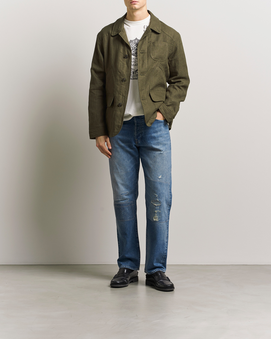 Herre | Jakker | Polo Ralph Lauren | Linen Herringbone Field Jacket Ranger Green