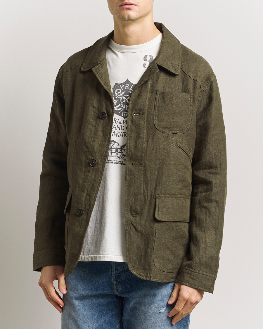 Herre | Jakker | Polo Ralph Lauren | Linen Herringbone Field Jacket Ranger Green