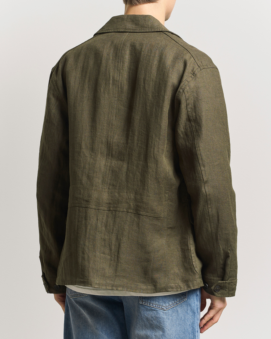 Herre | Jakker | Polo Ralph Lauren | Linen Herringbone Field Jacket Ranger Green