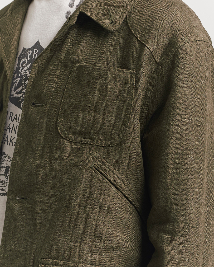 Herre | Jakker | Polo Ralph Lauren | Linen Herringbone Field Jacket Ranger Green