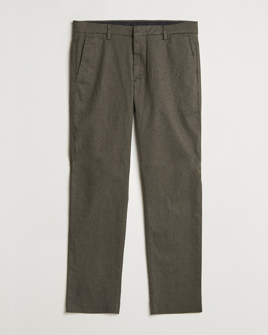 Herre | Bukser | NN07 | Theo Brushed Cotton Trousers Dark Army