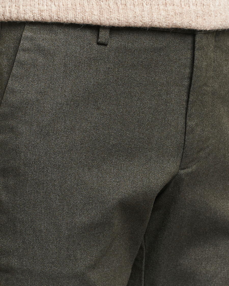 Herre | Bukser | NN07 | Theo Brushed Cotton Trousers Dark Army