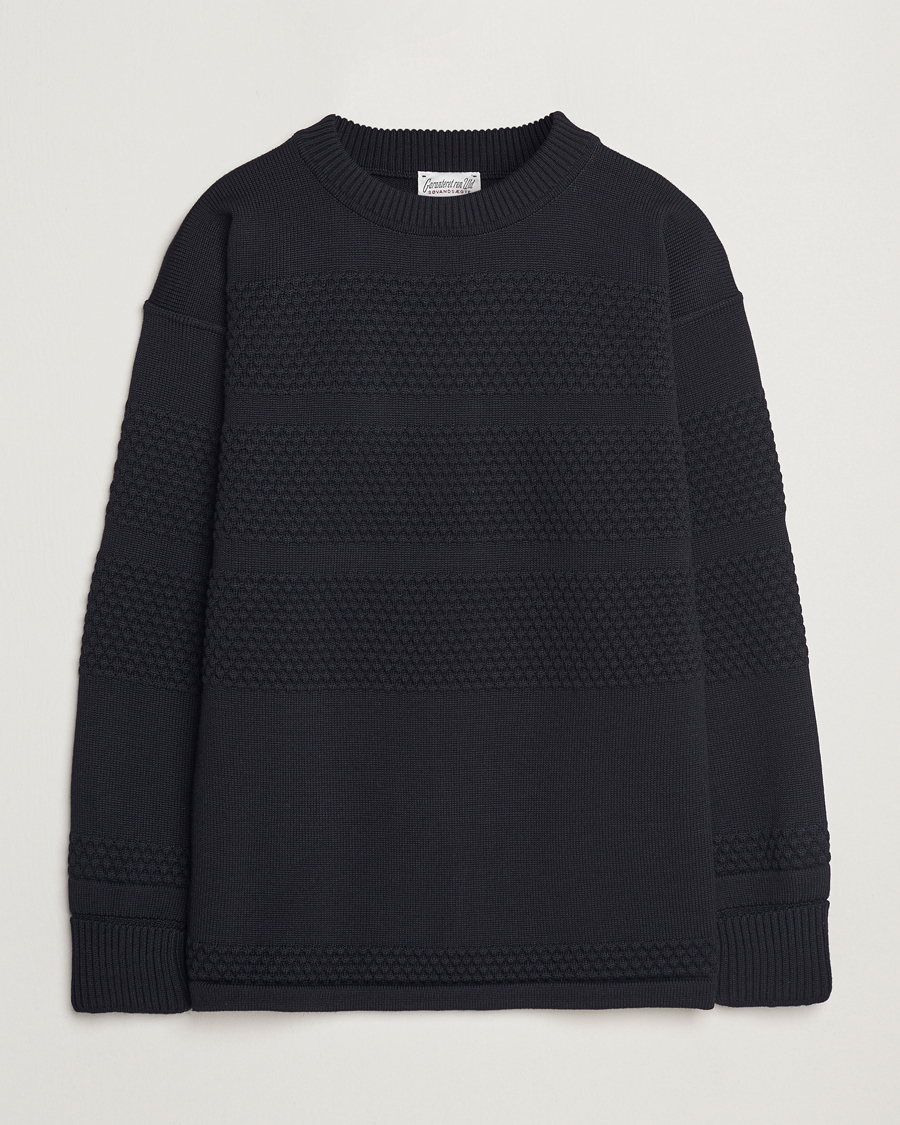 Herre | Gensere | S.N.S. Herning | Fisherman Wool Crew Neck Sweater Navy Blue