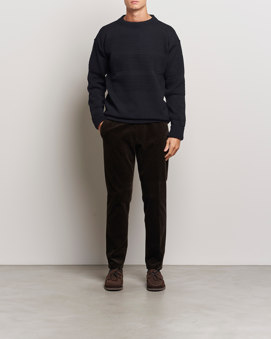 Herre | Gensere | S.N.S. Herning | Fisherman Wool Crew Neck Sweater Navy Blue
