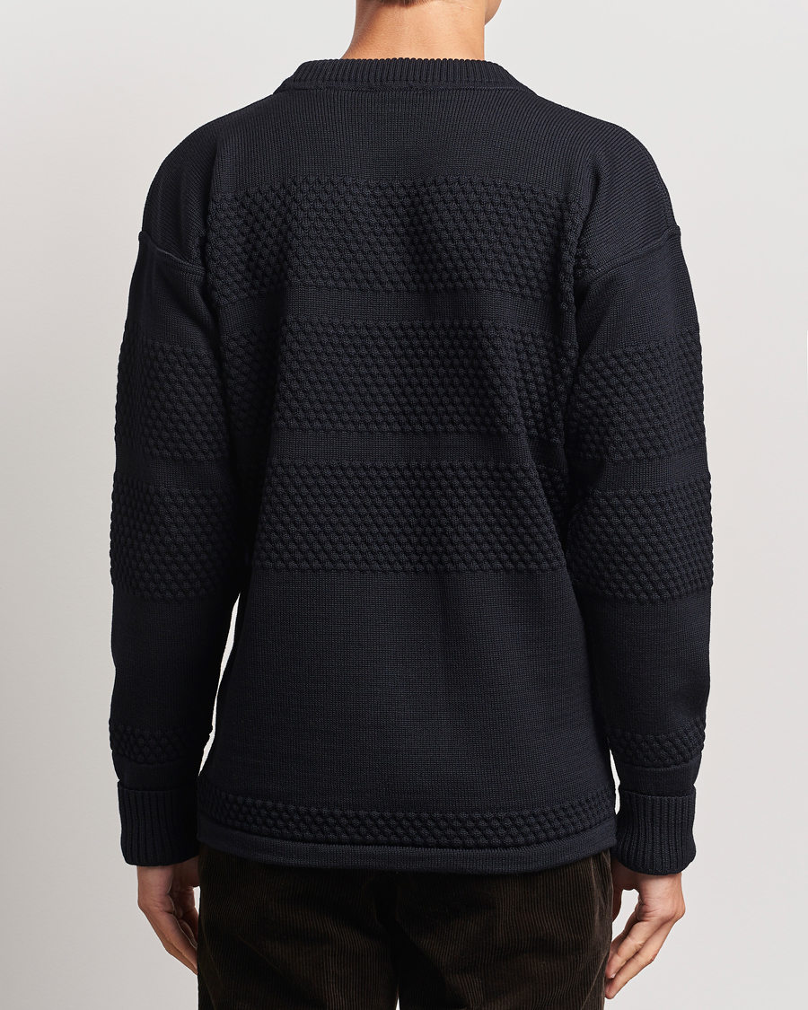 Herre | Gensere | S.N.S. Herning | Fisherman Wool Crew Neck Sweater Navy Blue