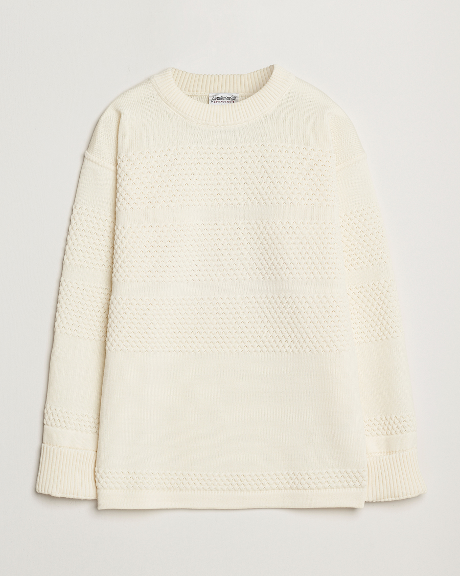 Herre | Gensere | S.N.S. Herning | Fisherman Wool Crew Neck Sweater Natural White