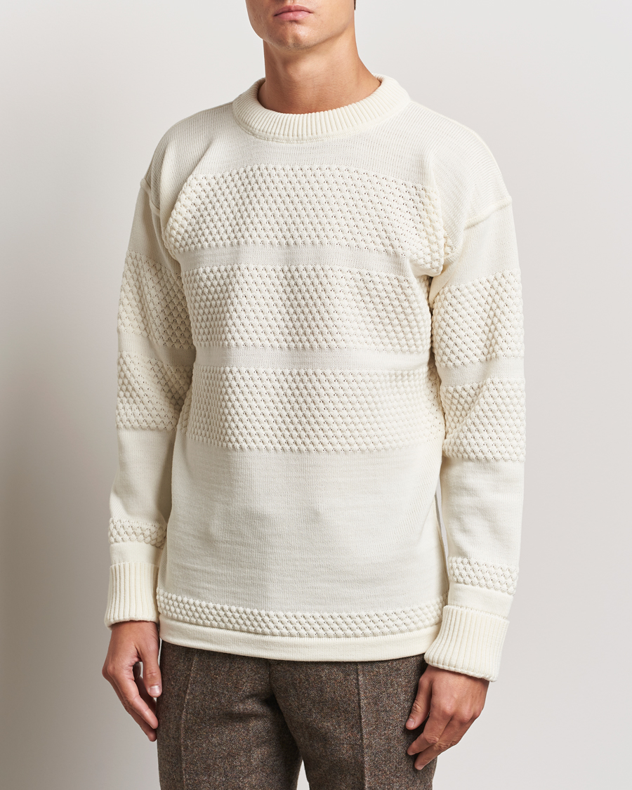 Herre | Gensere | S.N.S. Herning | Fisherman Wool Crew Neck Sweater Natural White