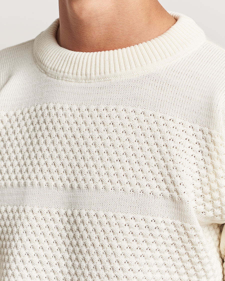 Herre | Gensere | S.N.S. Herning | Fisherman Wool Crew Neck Sweater Natural White