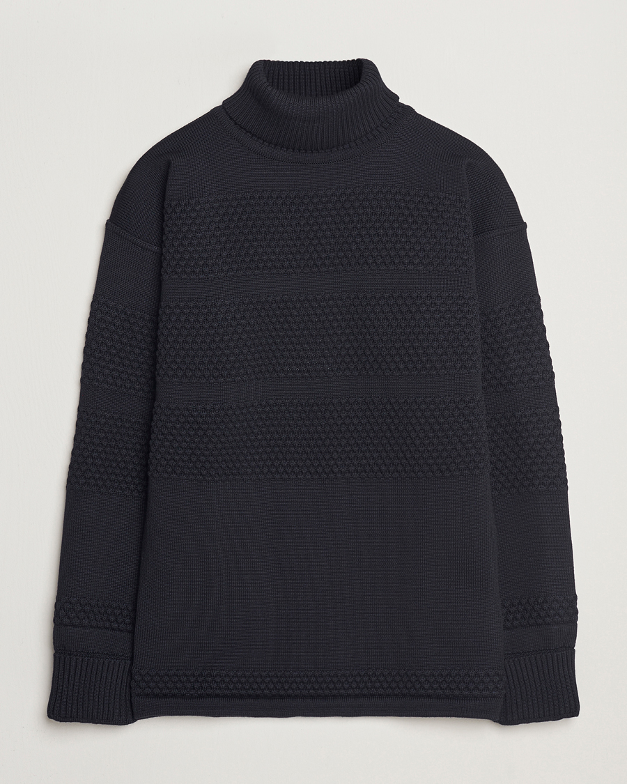 Herre | Gensere | S.N.S. Herning | Fisherman Wool Rollneck Sweater Navy Blue