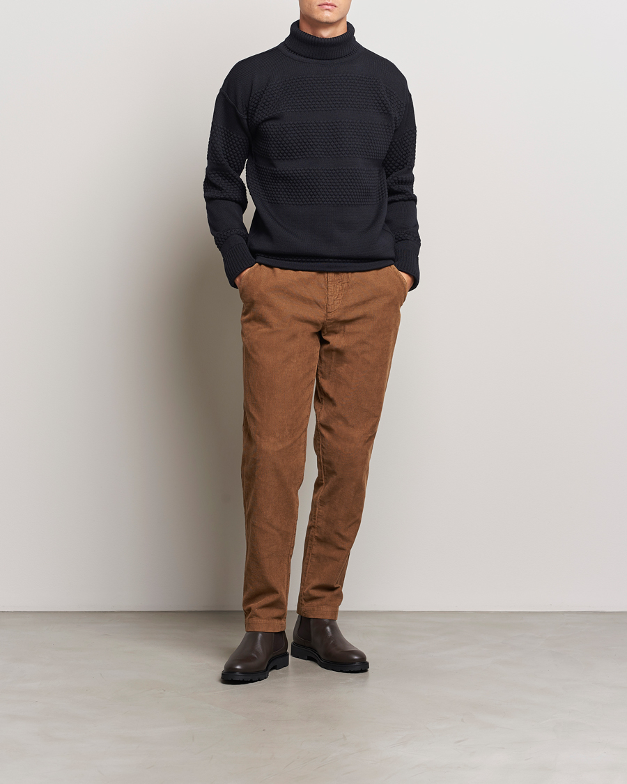 Herre | Gensere | S.N.S. Herning | Fisherman Wool Rollneck Sweater Navy Blue