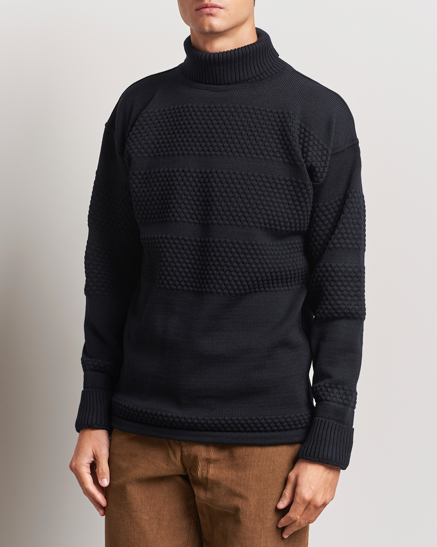 Herre | Gensere | S.N.S. Herning | Fisherman Wool Rollneck Sweater Navy Blue
