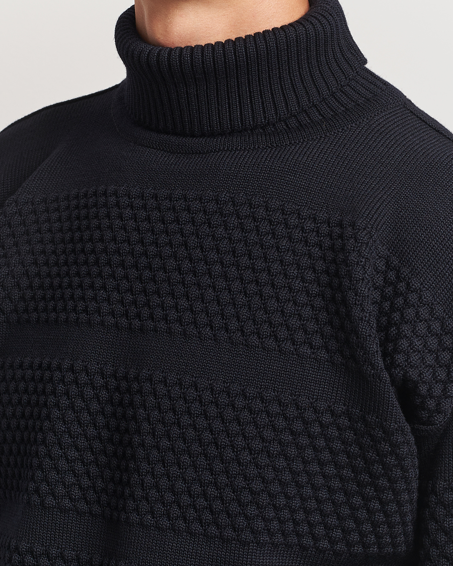 Herre | Gensere | S.N.S. Herning | Fisherman Wool Rollneck Sweater Navy Blue