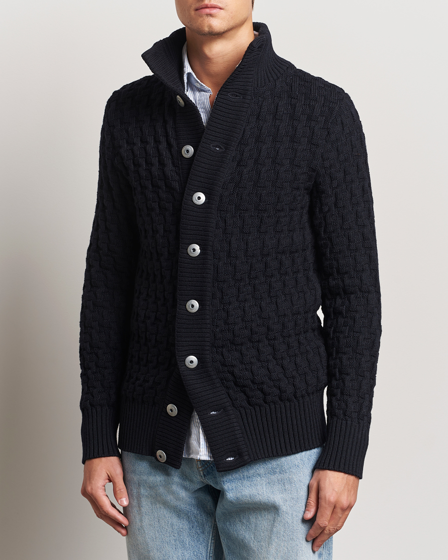 Herre | Gensere | S.N.S. Herning | Stark Wool Cable Cardigan Navy