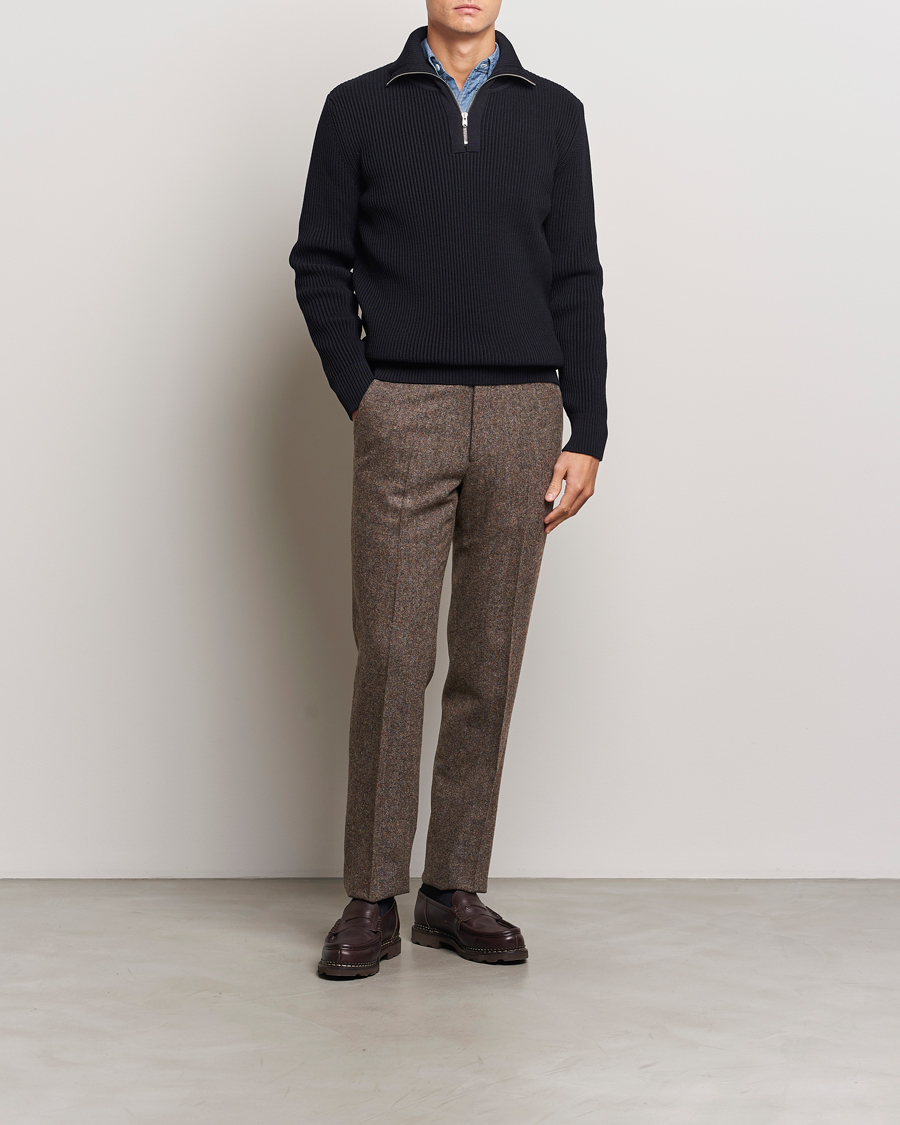 Herre | Gensere | S.N.S. Herning | Fender Wool Half Zip Navy Blue