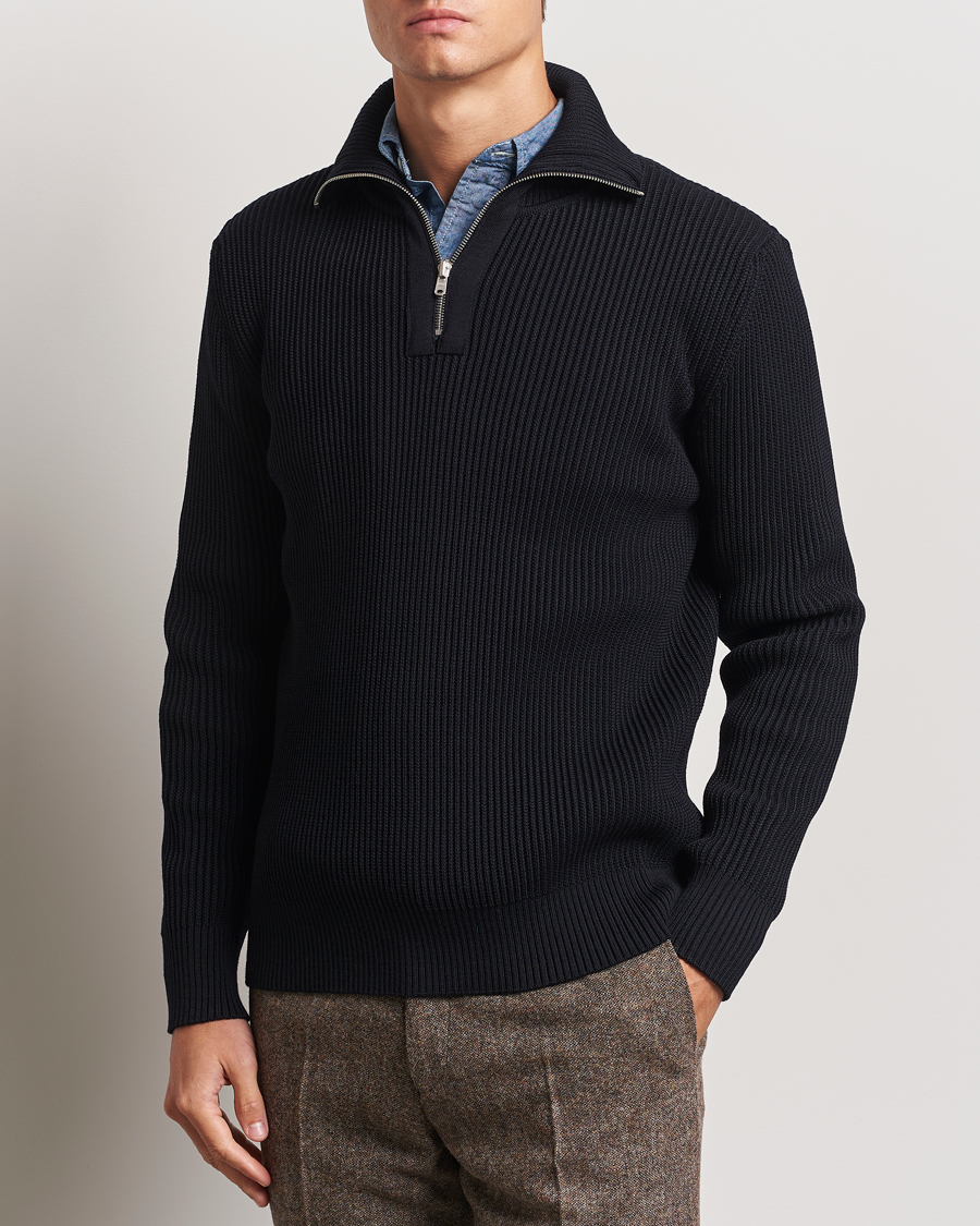 Herre | Gensere | S.N.S. Herning | Fender Wool Half Zip Navy Blue