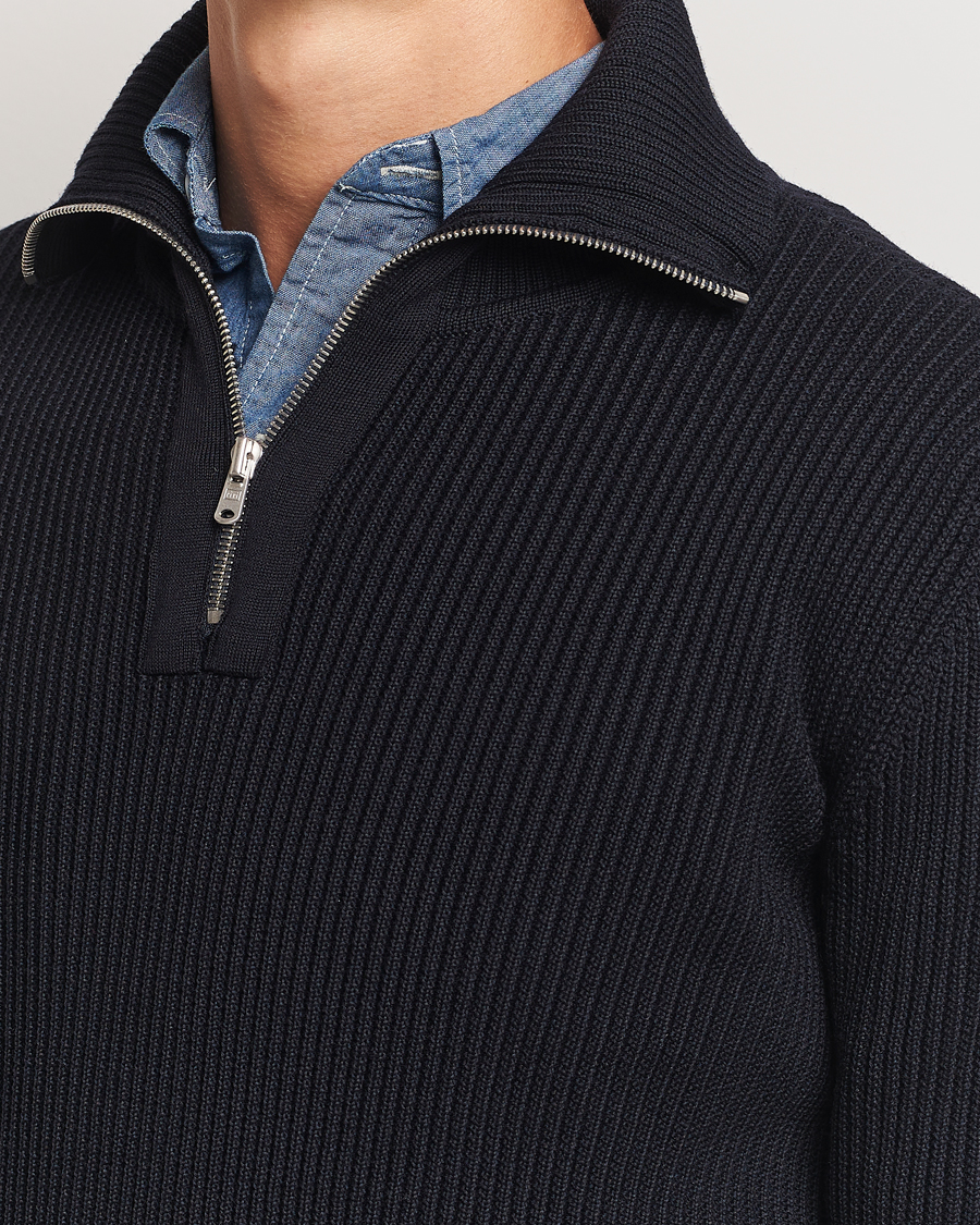 Herre | Gensere | S.N.S. Herning | Fender Wool Half Zip Navy Blue