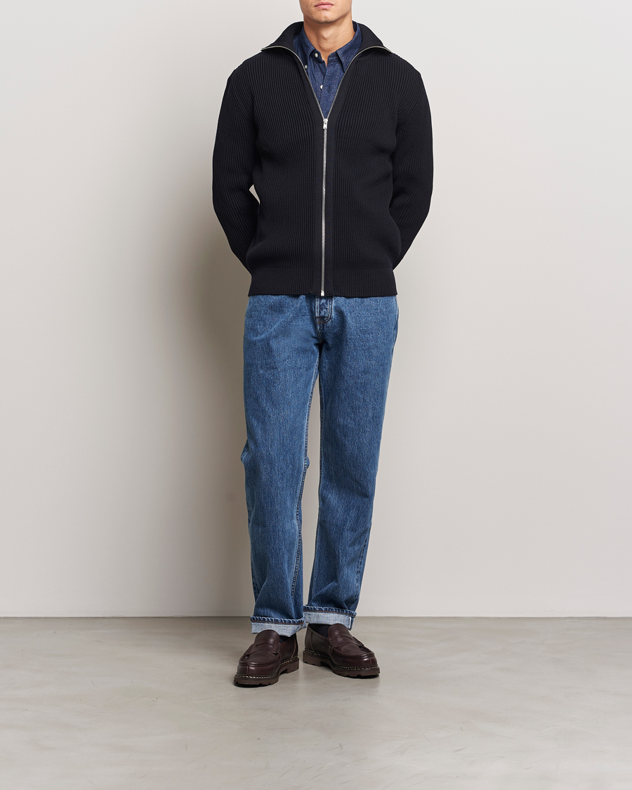 Herre | Gensere | S.N.S. Herning | Fender Wool Full Zip Navy Blue