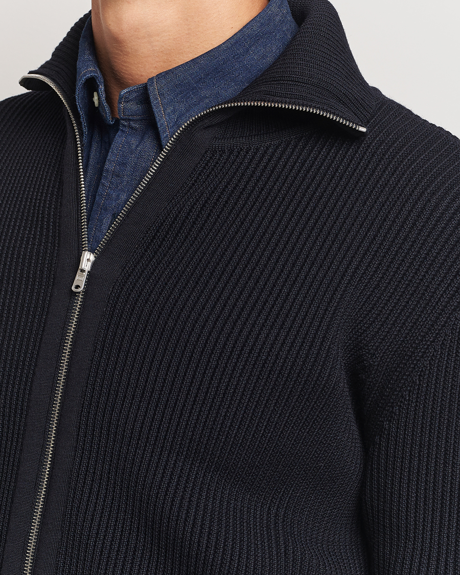 Herre | Gensere | S.N.S. Herning | Fender Wool Full Zip Navy Blue