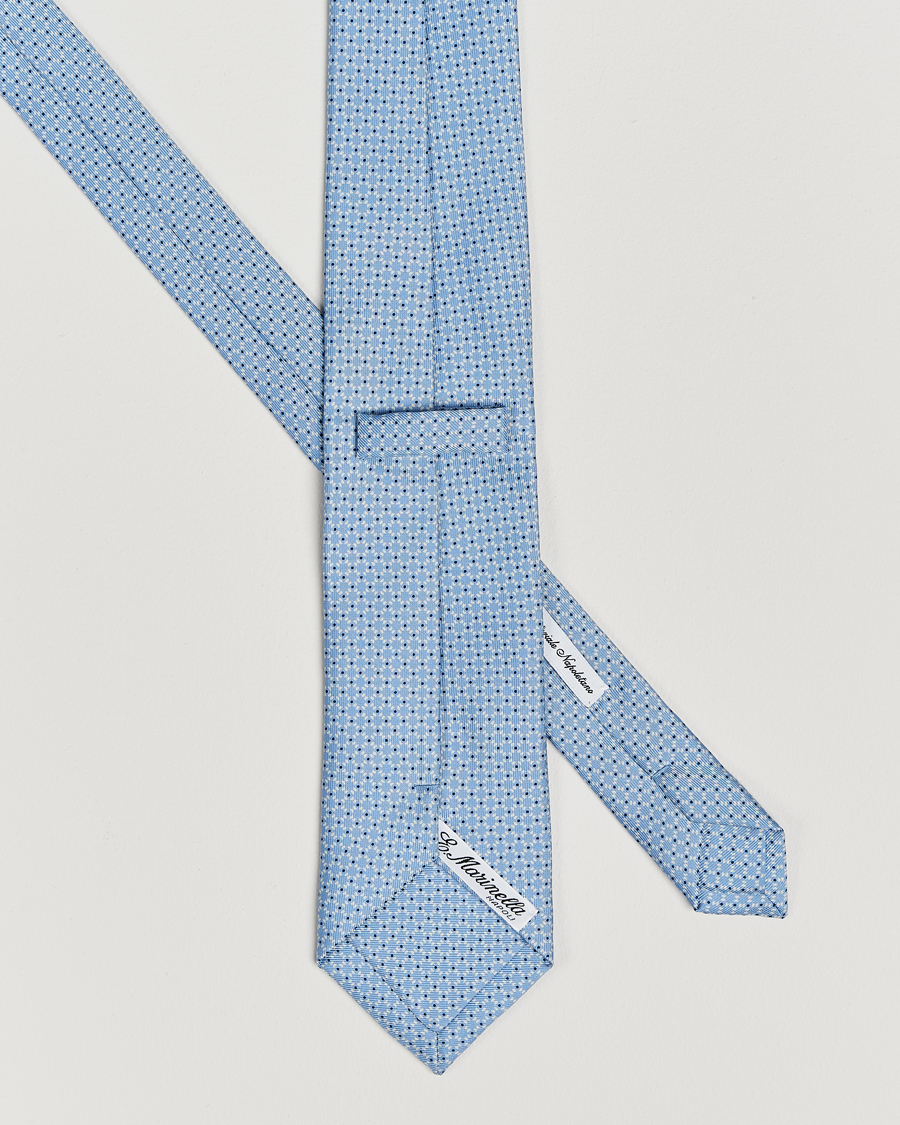 Herre | E. Marinella 3-Fold Printed Silk Tie Light Blue | E. Marinella | 3-Fold Printed Silk Tie Light Blue