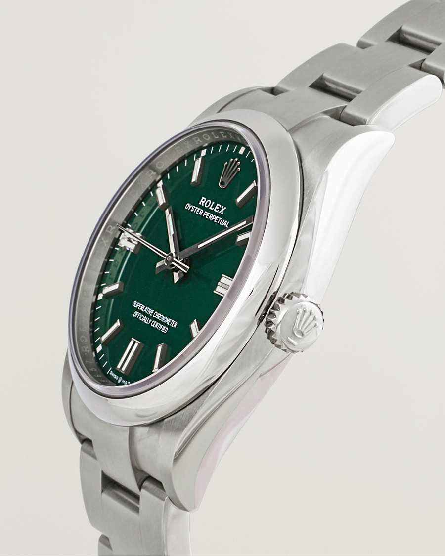 Herre | Rolex Pre-Owned Oyster Perpetual 36 126000 Steel Green Silver | Rolex Pre-Owned | Oyster Perpetual 36 126000 Steel Green Silver